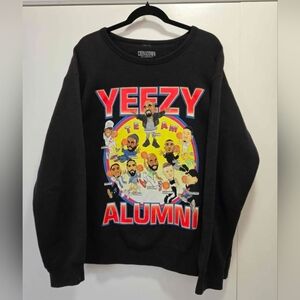 YEEZY Chinatown Market Crewneck Long Sleeve Sweatshirt Black Size Large